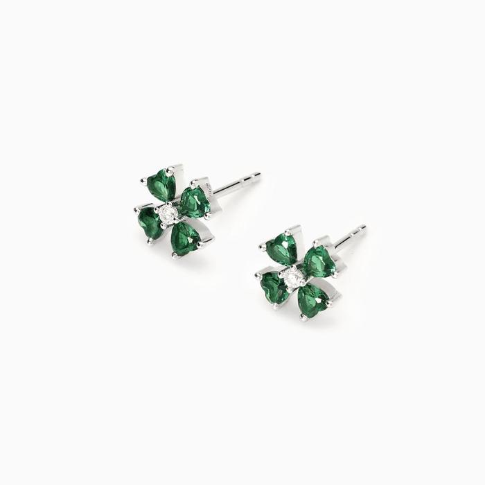 Boucles d'oreilles à tige en forme de trèfle à quatre feuilles