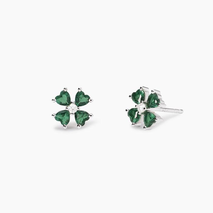 Boucles d'oreilles à tige en forme de trèfle à quatre feuilles