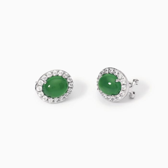 Boucles d'oreilles en agate verte Ginevra