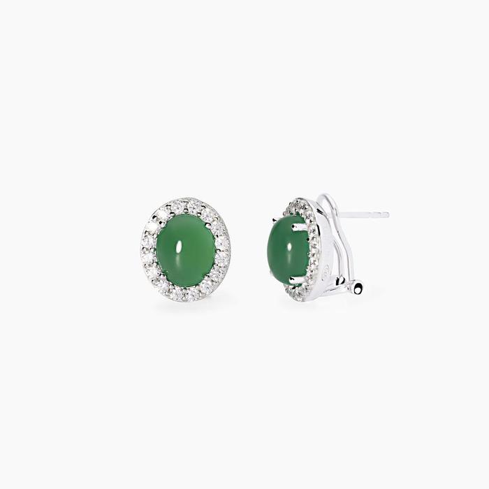Boucles d'oreilles en agate verte Ginevra