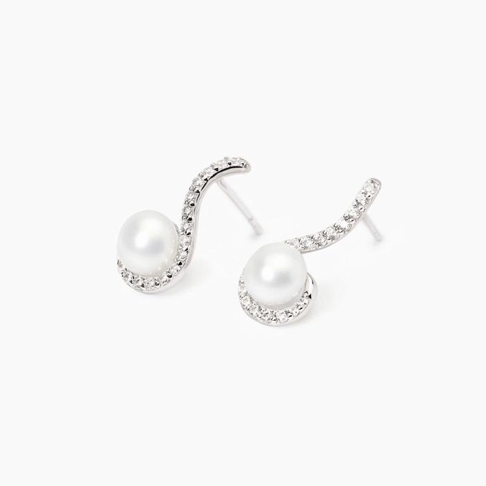 Boucles d'oreilles Symphony en perles et zircones