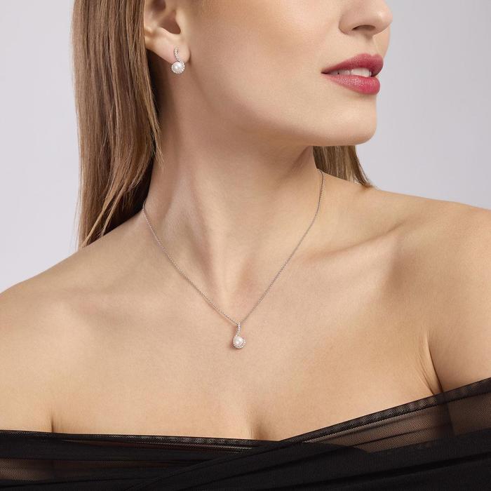 Boucles d'oreilles Symphony en perles et zircones
