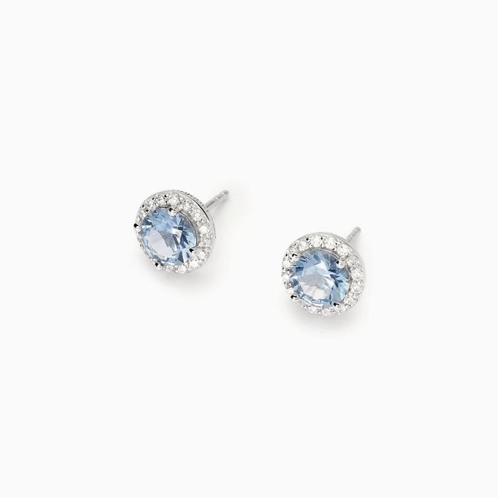 Orecchini lobo con acquamarina sintetica Revival