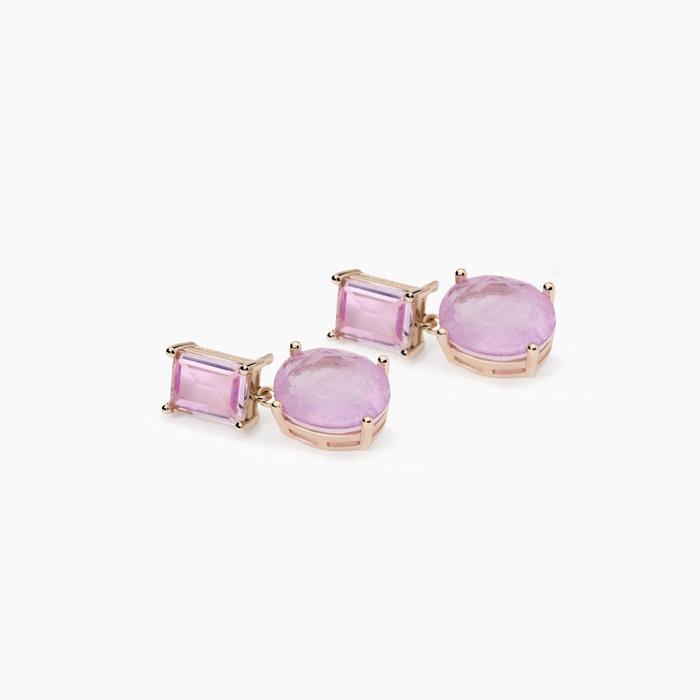 Orecchini con fusion stone rosa Santorini