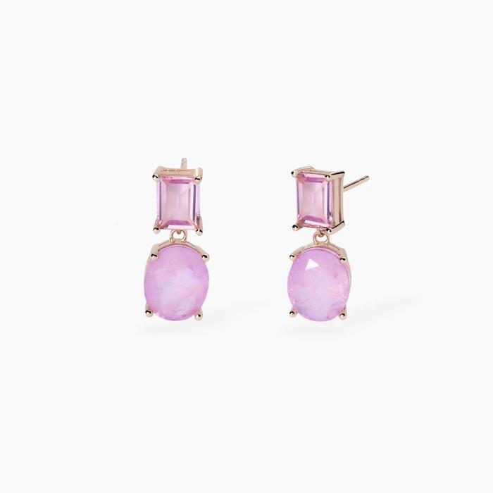 Orecchini con fusion stone rosa Santorini