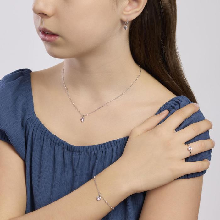 Orecchini da bambina a cerchio con cuore Petit Cœur
