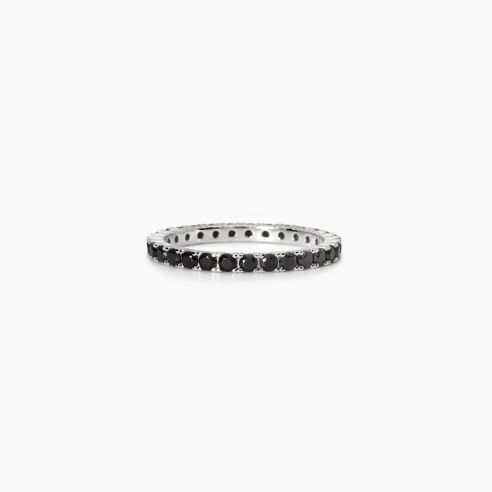 Anello uomo con zirconi neri Heritage