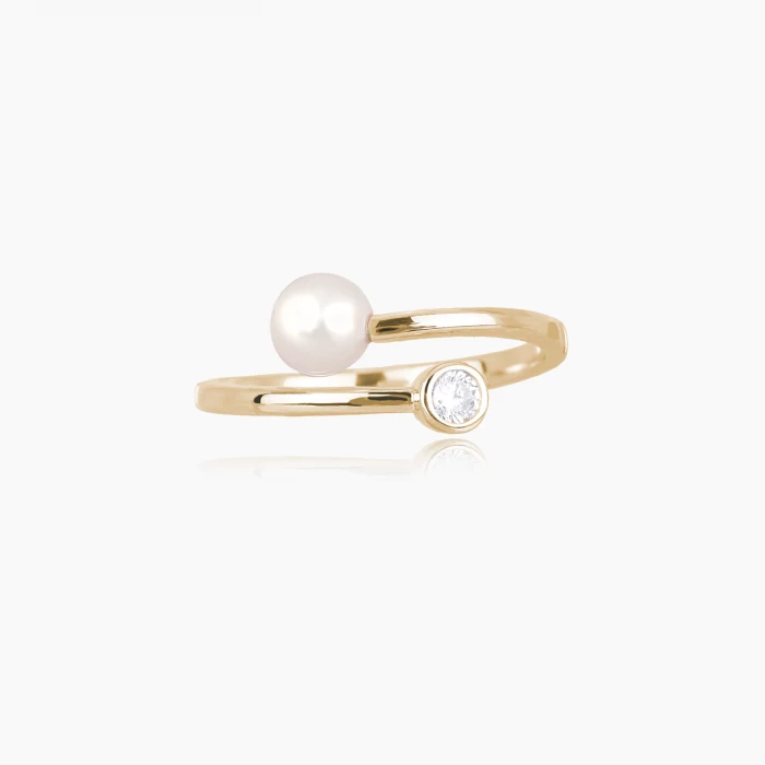 CONTRARIÉ PEARL AND LIGHT POINT RING