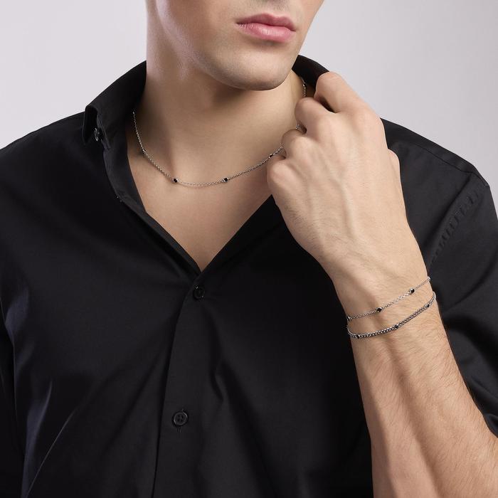 Bracelet homme avec chaîne et zircone Spotlight