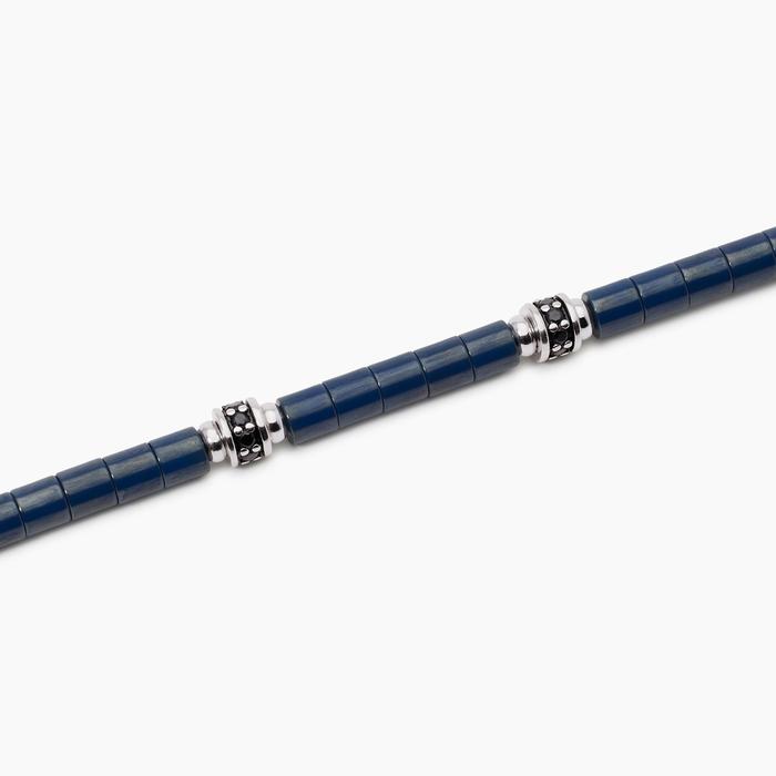 Bracelet homme avec éléments en céramique bleue Pit Stop