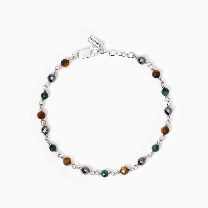 Bracelet homme avec pierres de malachite et de Giramondo