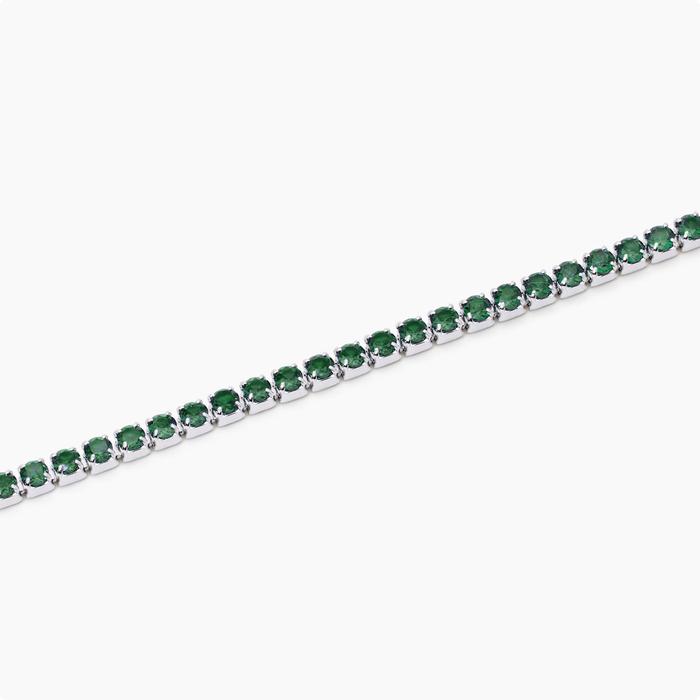 Bracelet de tennis pour homme avec émeraudes synthétiques Mini Tennis