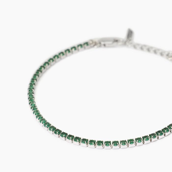 Bracelet de tennis pour homme avec émeraudes synthétiques Mini Tennis