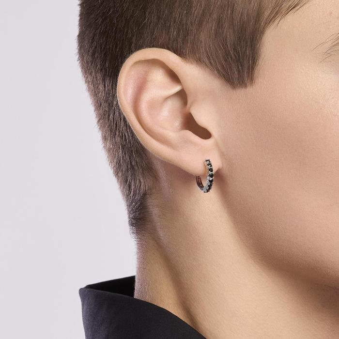 Men's earring with zirconia Monomania