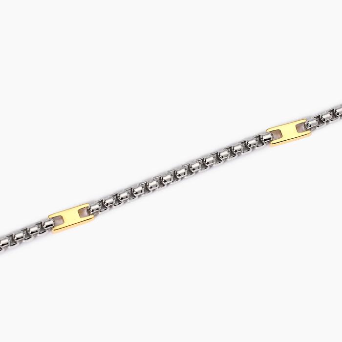 Men's bracelet with gold plated elements Active