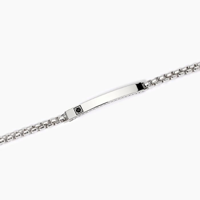 Bracciale uomo con zircone e piastra Beniamino