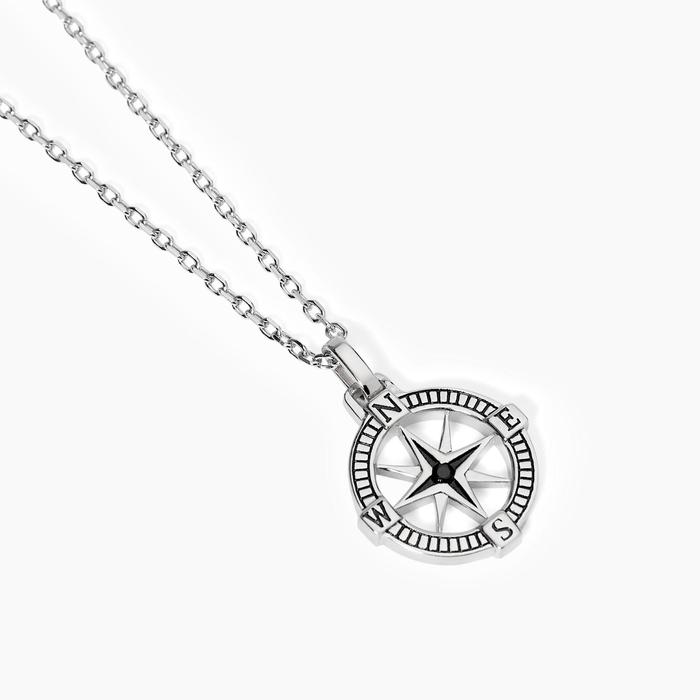 Men's necklace with compass rose Journey