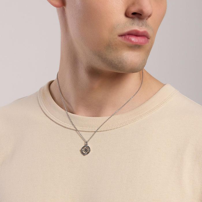 Men's necklace with compass rose Journey