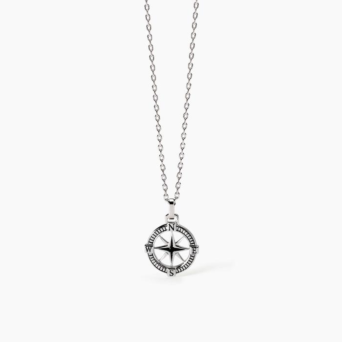 Men's necklace with compass rose Journey