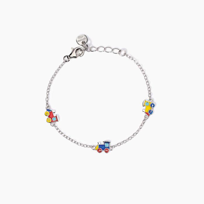 Bracelet with enameled trains Ciuf Ciuf