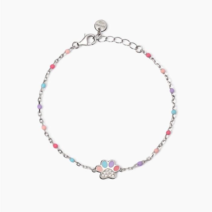 Bracelet with enameled paw Qua La Zampa