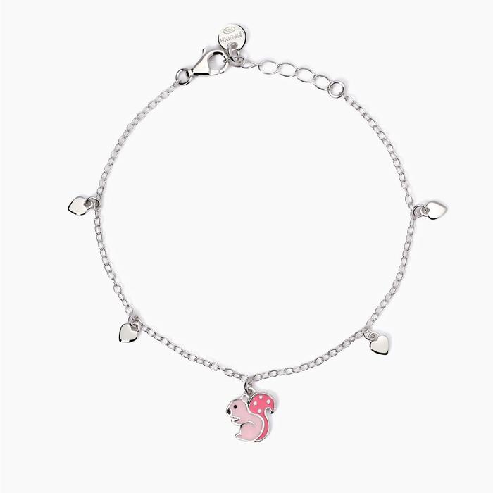 Bracelet with squirrel and hearts Lino