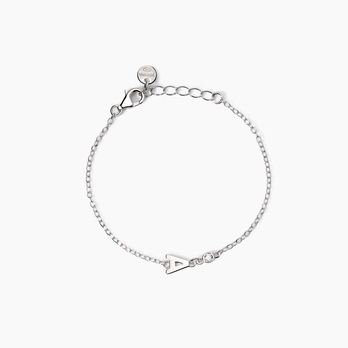 Bracelet pour bébé avec lettre A et diamant cultivé en laboratoire « Welcome Baby »