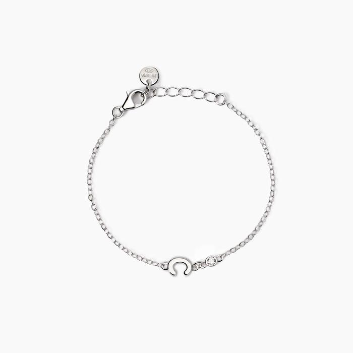 Bracelet pour bébé avec lettre C et diamant cultivé en laboratoire « Welcome Baby »