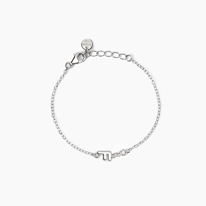 Bracelet bébé en diamant « Welcome Baby » avec lettre F, cultivé en laboratoire