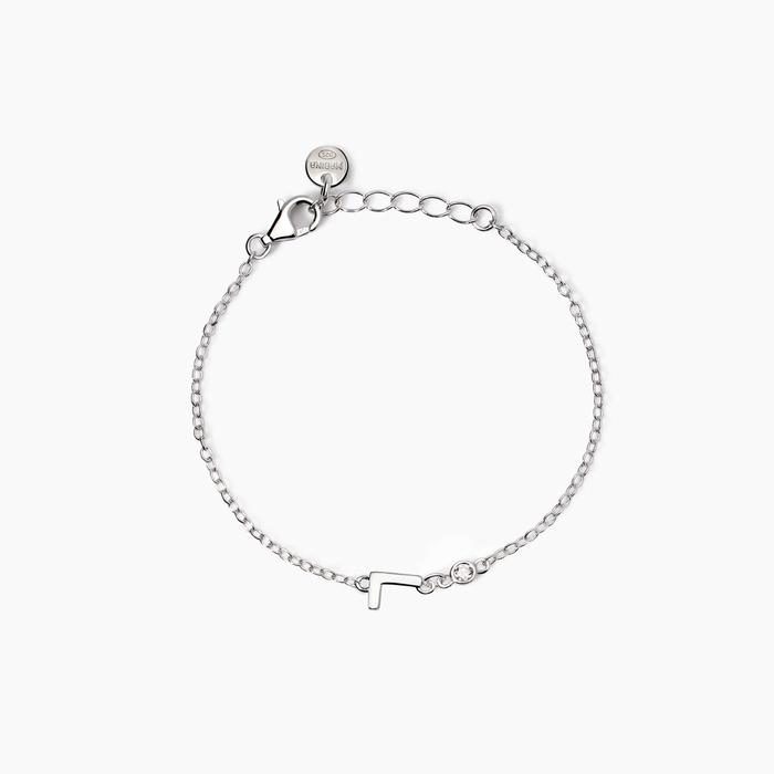 Bracelet pour bébé avec lettre L et diamant cultivé en laboratoire « Welcome Baby »
