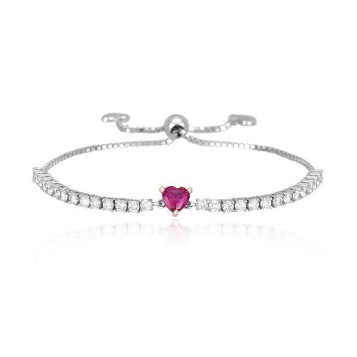 BRACELET DE TENNIS AVEC COEUR