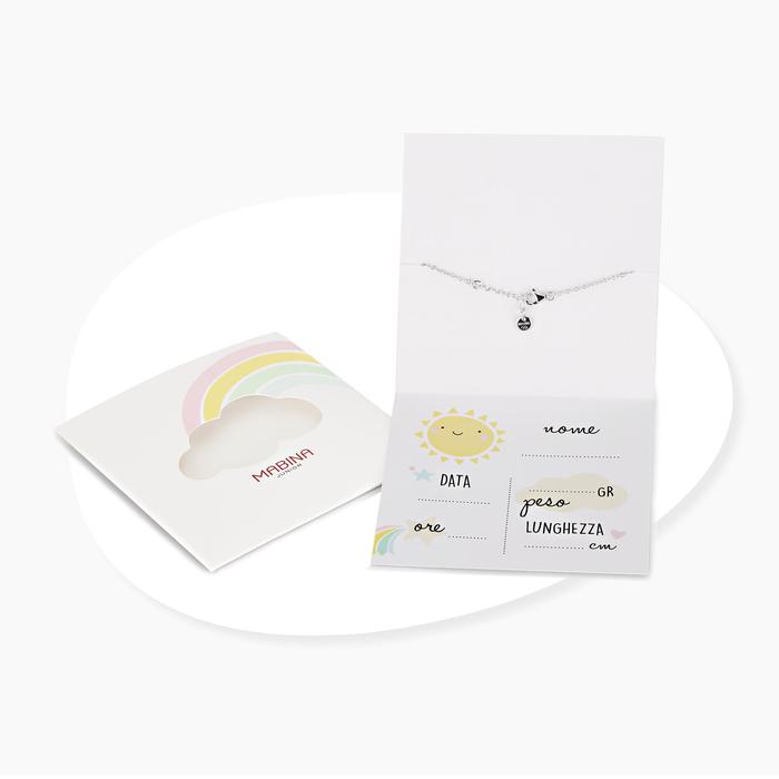 Bracelet pour bébé avec lettre M et diamants cultivés en laboratoire « Welcome Baby »