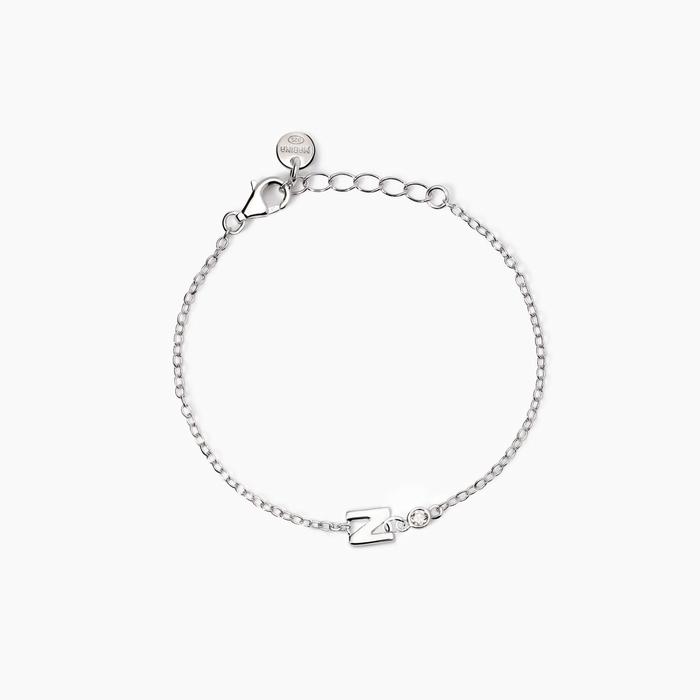 Bracelet bébé en diamant « Welcome Baby » avec lettre N, cultivé en laboratoire