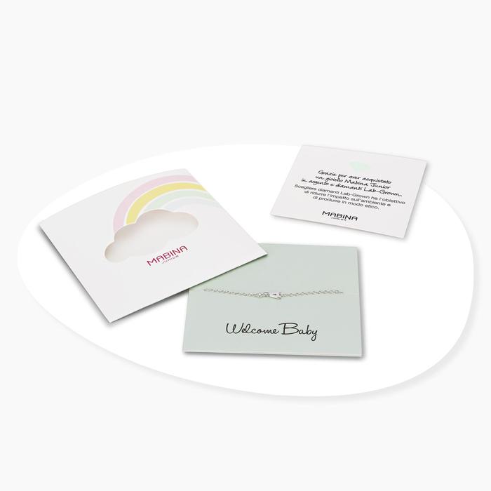 Bracciale neonato con lettera P e diamante Lab-Grown Welcome Baby