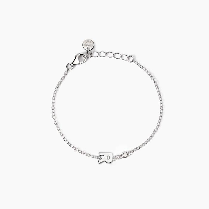 Bracelet bébé en diamant « Welcome Baby » avec lettre R, cultivé en laboratoire