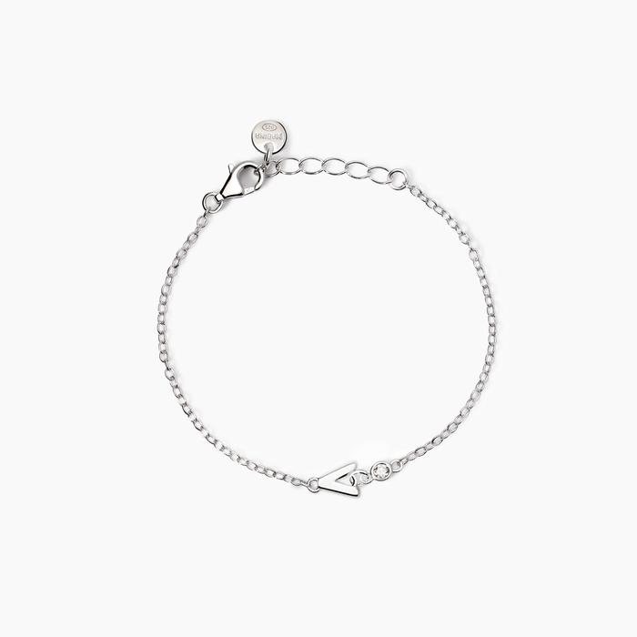 Bracelet pour bébé avec lettre V et diamant cultivé en laboratoire Welcome Baby