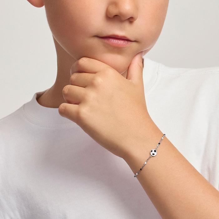 Bracelet avec ballon et inserts noirs et blancs W Il Football