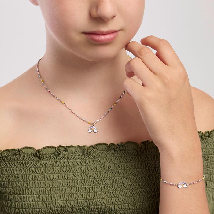 Bracelet en émail arc-en-ciel
