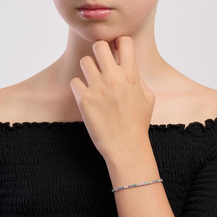 Bracelet avec corindon synthétique et zircone Mini Tennis