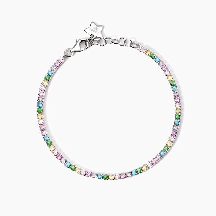 Bracelet avec corindon synthétique et zircone Mini Tennis