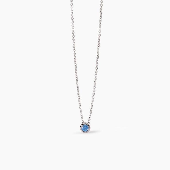Collier ras du cou pour fille en zircon bleu brillant