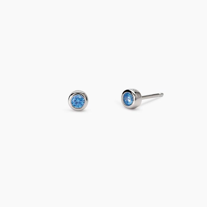 Shiny Blue Zirconia Girls Earrings
