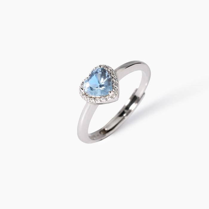 Anello in argento con acquamarina sintetica Love Affair
