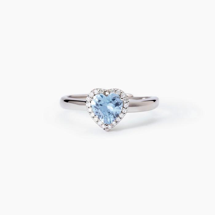 Love Affair Synthetic Aquamarine Silver Ring