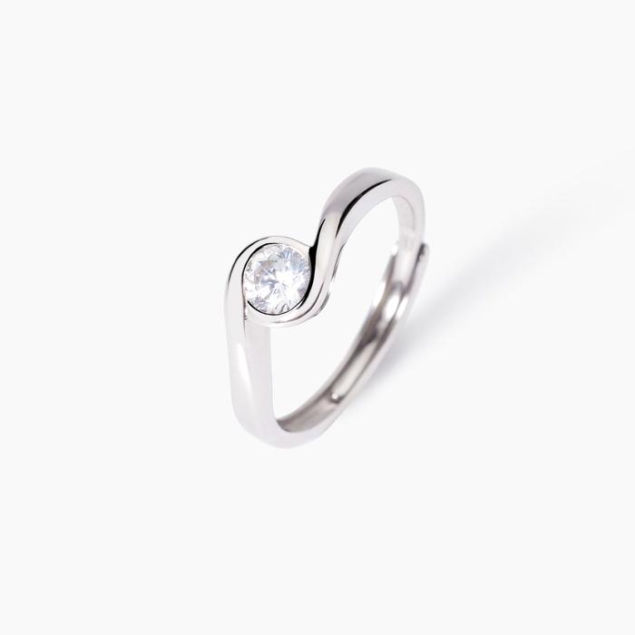 Anello in argento con zircone Beato tra le Donne