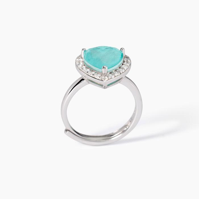 Bague en argent avec verre bleu Ce ne sera pas une aventure