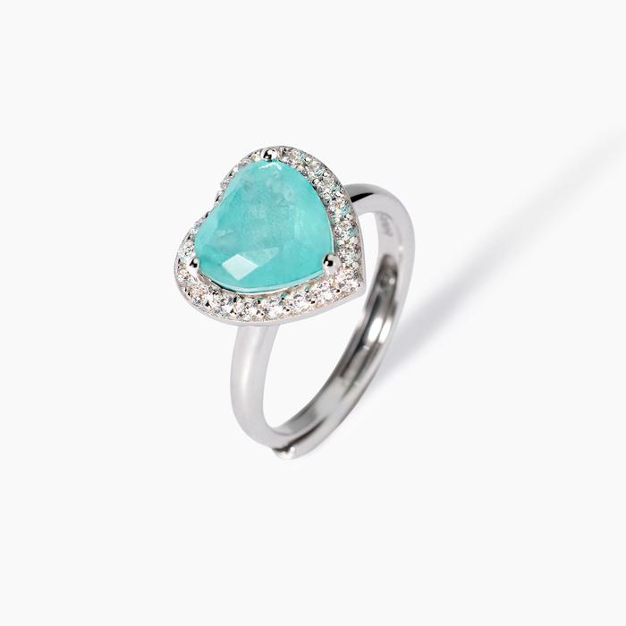 Bague en argent avec verre bleu Ce ne sera pas une aventure