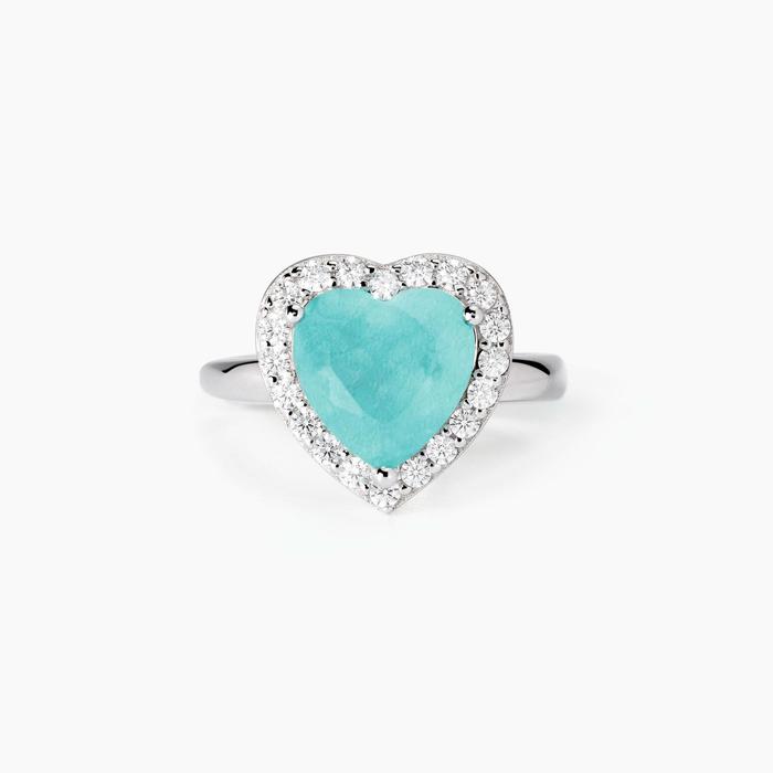Bague en argent avec verre bleu Ce ne sera pas une aventure