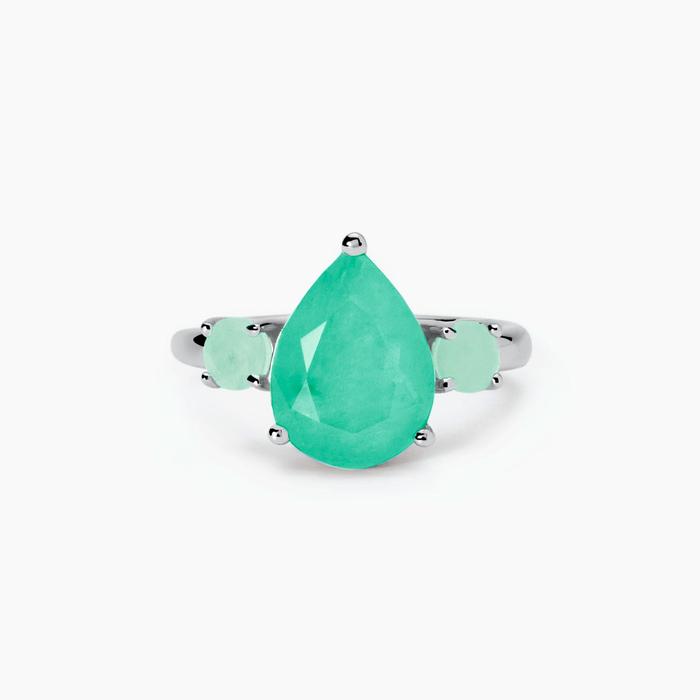 Santorini Green Glass Fusion Stone Ring