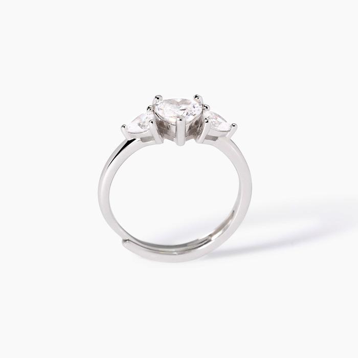 Lovely Heart Zirconia Silver Ring